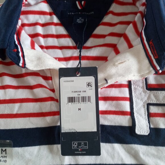 Tommy Hilfiger navy, red, white Polo  shirt, size M ( 8-10 years) N.W.T. - Picture 3 of 5